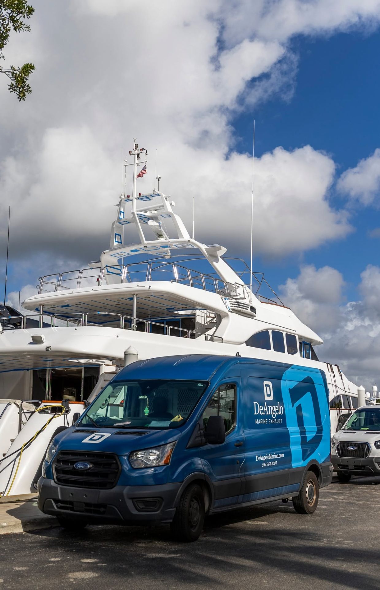 Service Van Dockside at a Mega-Yacht