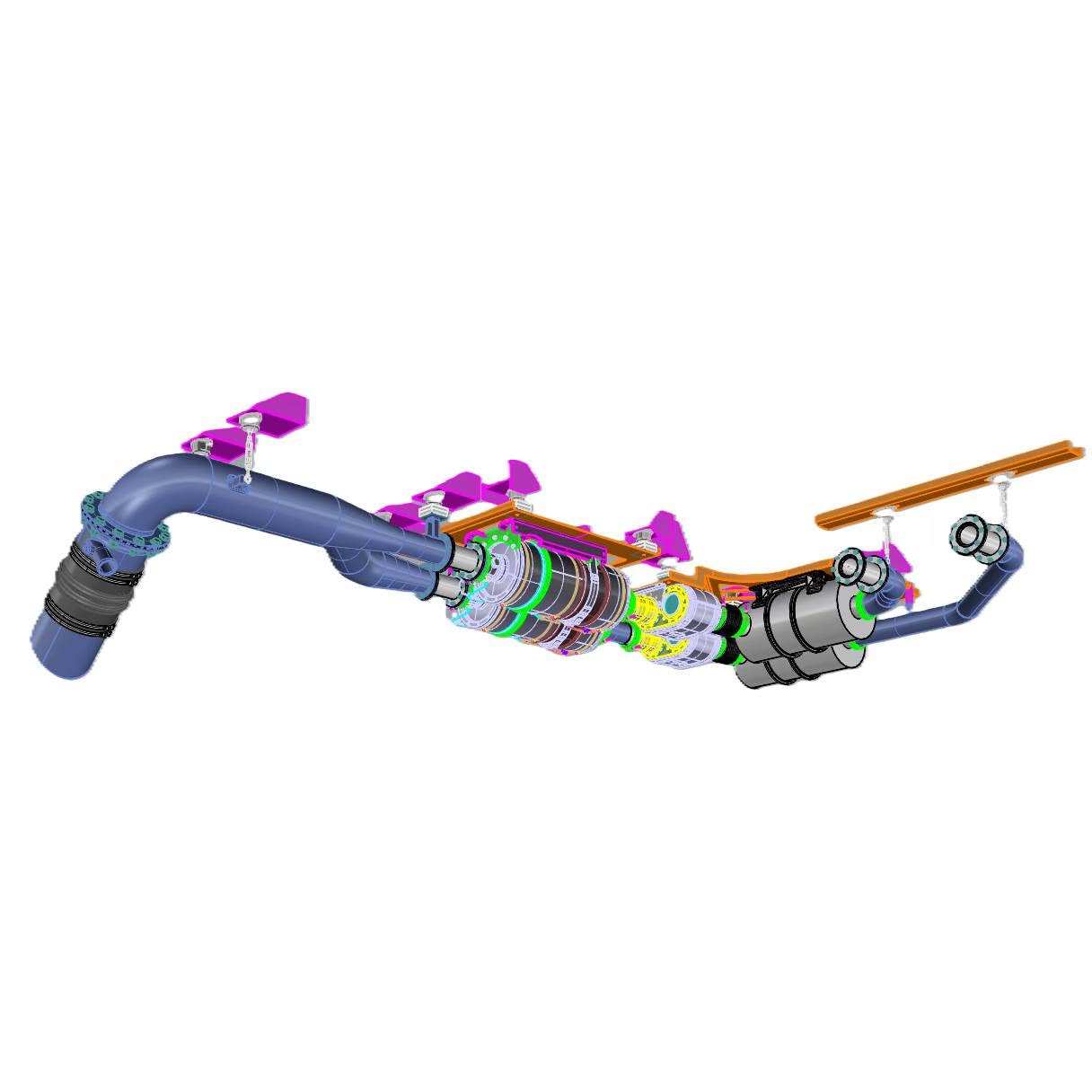 Exhaust System CAD Rendering
